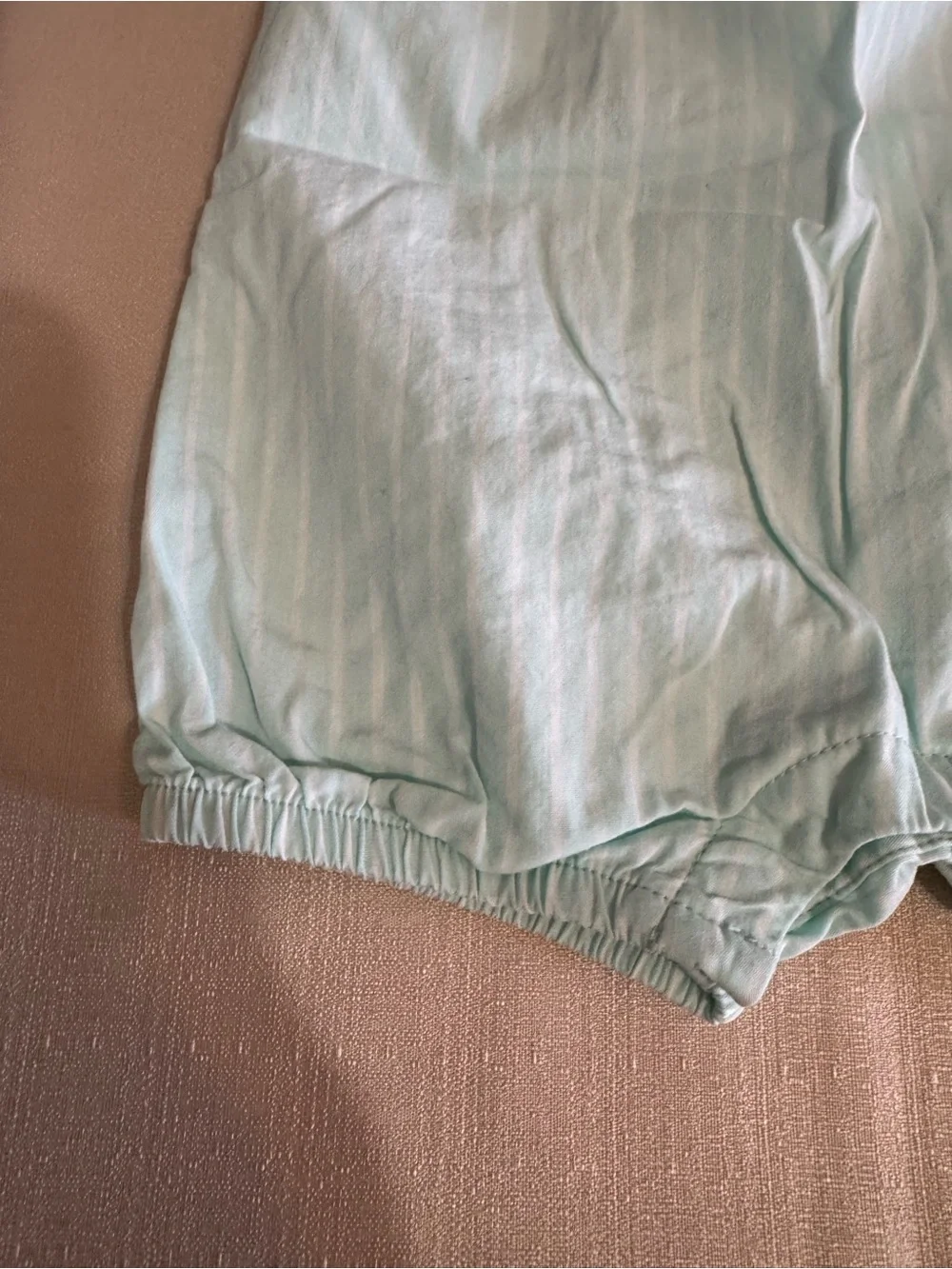 Boho Mint Green & White Stripes Sleeveless Baby Romper